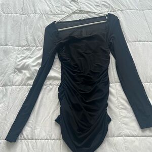 Elegant Black Long Sleeve Dress